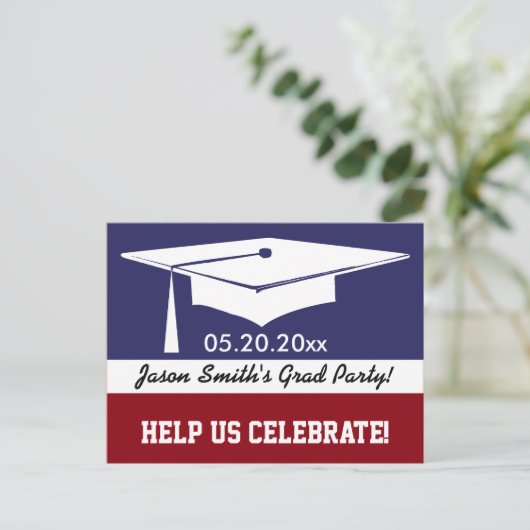 Modern Afstuderen uitnodigen Uitnodiging Briefkaart (Staand voorkant)