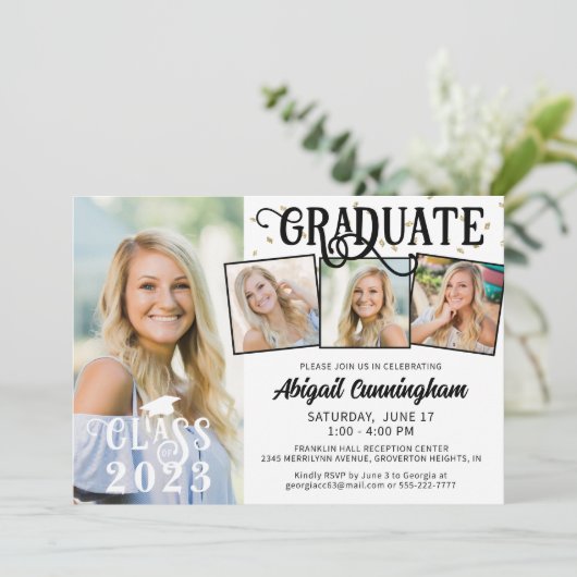 Modern Afstuderen vier aangepaste kleuren voor fot Kaart (Staand voorkant)