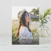 Modern Afstuderen voor foto's, wit script Kaart (Staand voorkant)