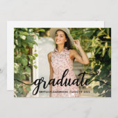Modern Afstuderen voor rendy kalligrafie Foto Aankondiging (Voorkant / Achterkant)