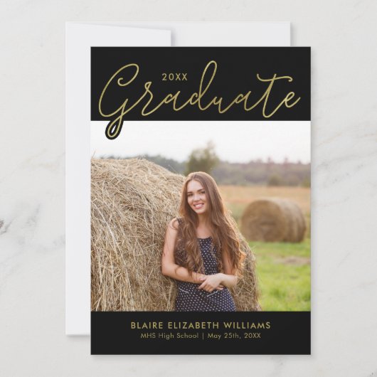 Modern Afstuderen voor scriptbelettering Aankondiging (Voorkant)