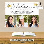 Modern Afstuderen Welkom 3 foto's Eenvoudig script Poster