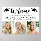 Modern Afstuderen Welkom 3 Foto's Script Poster (Voorkant)