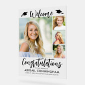 Modern Afstuderen Welkom 4 Foto's Script Acryl Bord (Hoek)