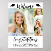 Modern Afstuderen Welkom 4 Foto's Script Poster (Voorkant)