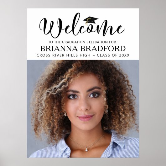 Modern Afstuderen Welkom Fotoscript Poster (Voorkant)