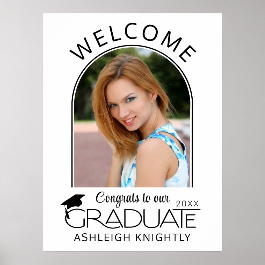 Modern Afstuderen Welkomstbord Arch Foto Poster (Voorkant)