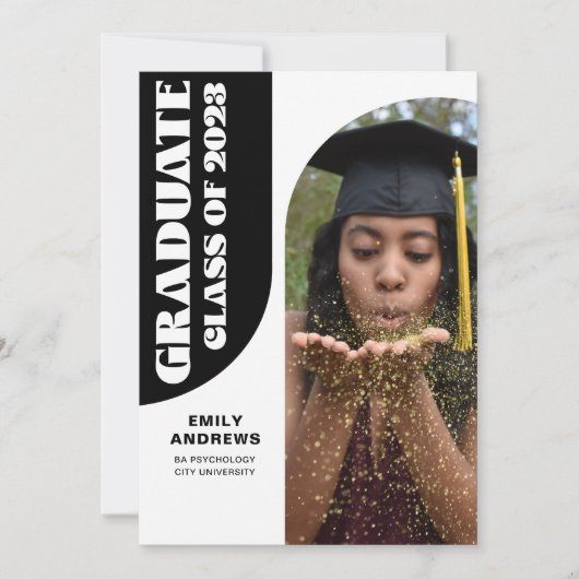 Modern Afstuderen White Arch & Photo Afstudeerder  Kaart (Voorkant)