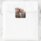 Modern Afstuderen White Script 2 Photo Afstuderen Vierkante Sticker (Tas)