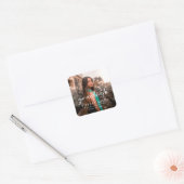 Modern Afstuderen White Script 2 Photo Afstuderen Vierkante Sticker (Envelop)