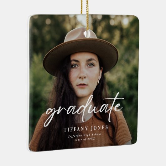 Modern Afstuderen witboek 4 Foto's Afstuderen Keramisch Ornament (Rechts)