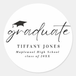 Modern Afstuderen witboek 4 Foto's Afstuderen Ronde Sticker