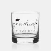 Modern Afstuderen witboek 4 Foto's Afstuderen Whisky Glas (Voorkant)