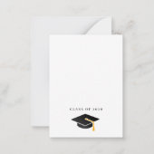 Modern Afstuderen zilver Afstuderen van het Witte  Notitiekaartje (Achterkant)