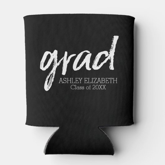 Modern Afstuderen, zwart Afstudeerder op maat Blikjeskoeler (Achterkant)