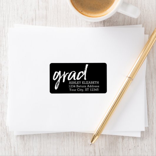 Modern Afstuderen, zwart Afstudeerder op maat Etiket (Insitu)