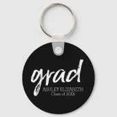 Modern Afstuderen, zwart Afstudeerder op maat Sleutelhanger (Voorkant)