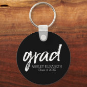 Modern Afstuderen, zwart Afstudeerder op maat Sleutelhanger (Voorkant)