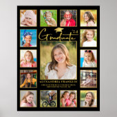 Modern Afstuderen zwart Gold 15 fotocollage Poster (Voorkant)