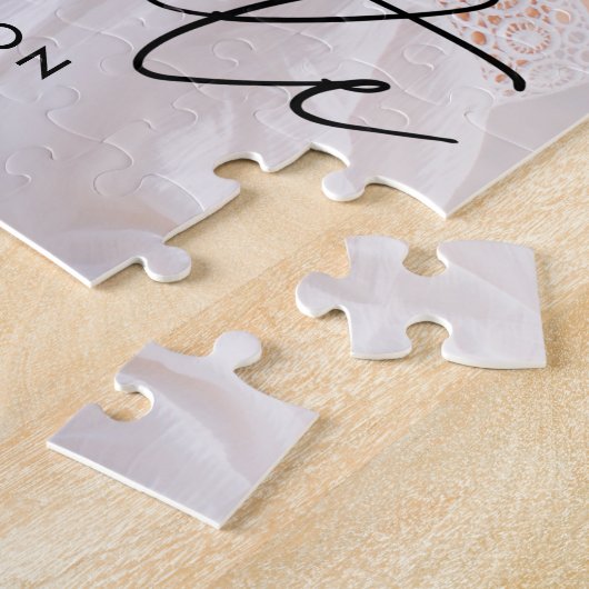 Modern Afstuderen zwart Script Photo Afstuderen Legpuzzel (Zijkant)