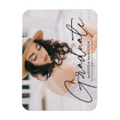 Modern Afstuderen zwart Script Photo Afstuderen Magneet (Verticaal)