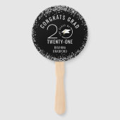 Modern Afstuderen Zwart Stijlvol Klasse Jaar Handwaaier (Voorkant)