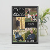 Modern Afstuderen Zwart Stylist Klasse Jaar Aankondiging (Staand voorkant)