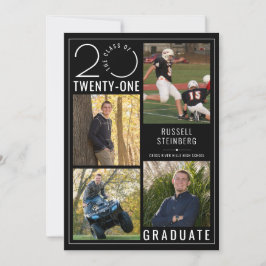 Modern Afstuderen Zwart Stylist Klasse Jaar Aankondiging