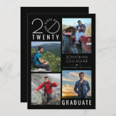 Modern Afstuderen Zwart Stylist Klasse Jaar Aankondiging (Voorkant / Achterkant)