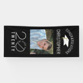 Modern Afstuderen Zwart Stylist Klasse Jaar Spandoek (Horizontaal)
