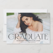 Modern Afstuderen zwart typografie foto Afstuderen Aankondiging (Voorkant)