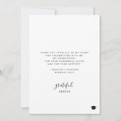 Modern afstuderen zwart-wit foto bedankkaart (Achterkant)