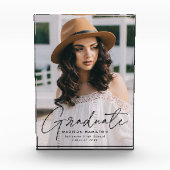 Modern Afstuderen zwart-witscript Afstuderen Fotoblokken (Voorkant)
