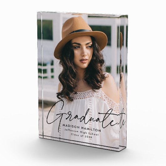 Modern Afstuderen zwart-witscript Afstuderen Fotoblokken (Rechts)