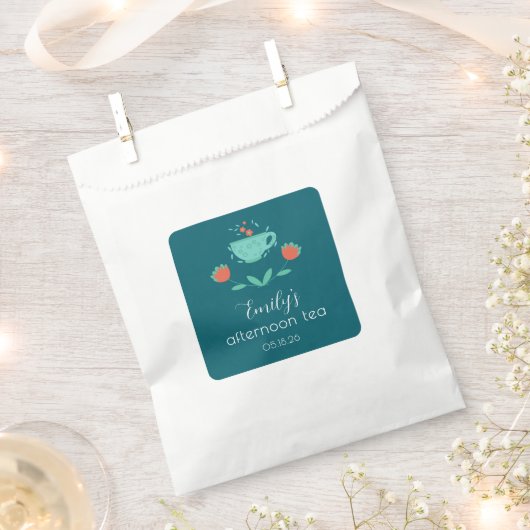 Modern–Afternoon Tea Party Favor Bag Bedankzakje (Geknipt)