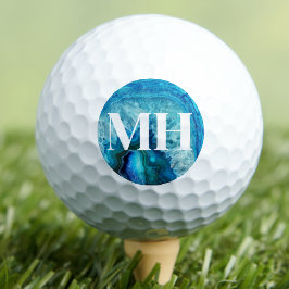 Modern Agaat Golfer Initiaal Monogram Golfballen