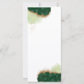 Modern Agaat Groen & Goud Bruiloft menu (Achterkant)