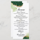 Modern Agaat Groen & Goud Bruiloft menu (Voorkant / Achterkant)