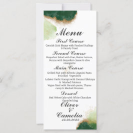 Modern Agaat Groen & Goud Bruiloft menu