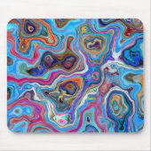 Modern agaat marmer Elegant blauw patroon Trendy Muismat (Voorkant)