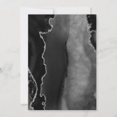 Modern Agate Black Silver Dark Save the Date Aankondiging (Achterkant)