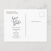 Modern Agate Black Silver Save the Date Aankondigingskaart (Achterkant)