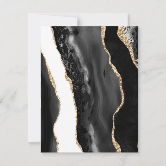 Modern agate bruiloft redt de date uitnodiging" aankondiging (Achterkant)