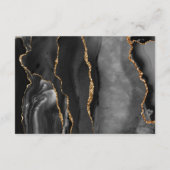 Modern Agate Frame Black Gold Wedding Details Informatiekaartje (Achterkant)