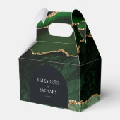 Modern Agate Geode Arch Hunter Green Gold Bedankdoosjes (Achterkant)