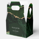 Modern Agate Geode Arch Hunter Green Gold Bedankdoosjes (Geopend)