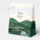 Modern Agate Geode Emerald Green Gold Bedankdoosjes (Voorkant Zijde)