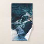 Modern Agate Geode Navy Blue Gold Monogram Bad Handdoek (Handdoek)