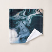 Modern Agate Geode Navy Blue Gold Monogram Bad Handdoek (Wasdoekje)