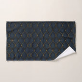 Modern Agate Geode Navy Blue Gold Monogram Bath Bad Handdoek (Handdoek)